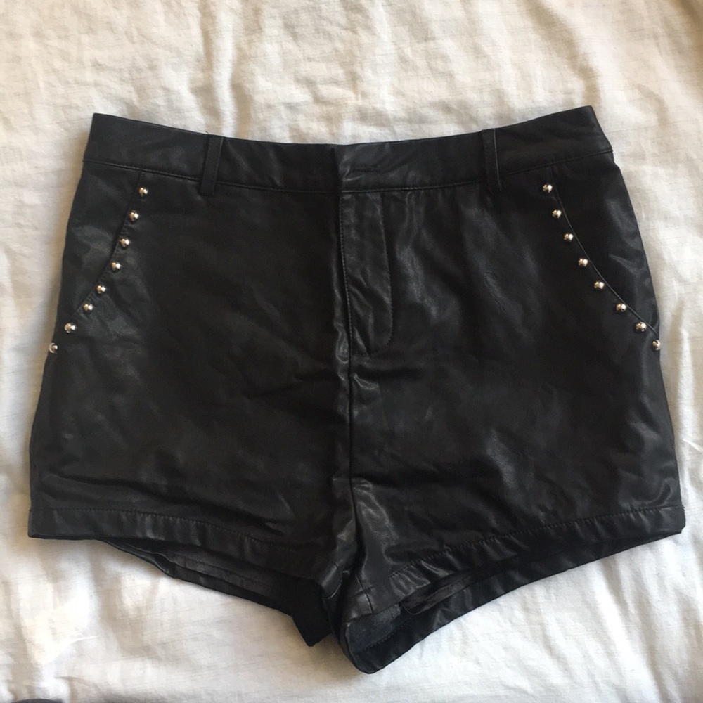 Leather shorts
